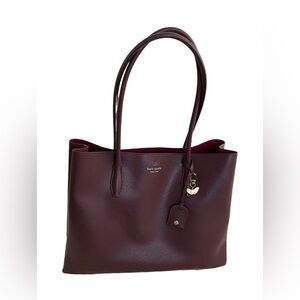 SOLD ON DEPOP Kate Spade Burgundy Leather Tote Bag